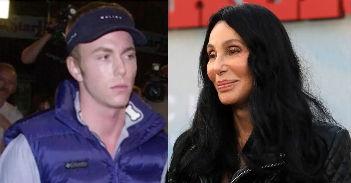 Side-by-side comparison of a young man in blue jacket and cap, and a woman with long black hair in black jacket