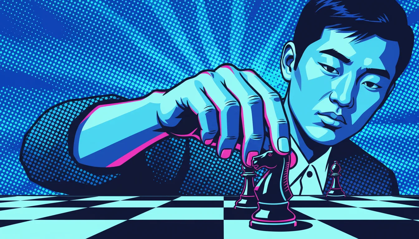 Young Asian man carefully placing a chess piece, in reference to prenups and trusts.