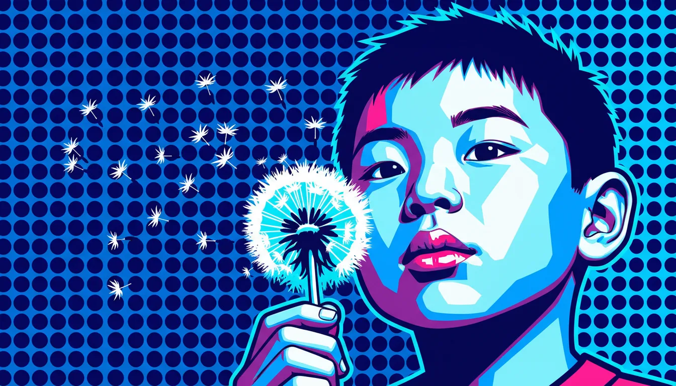 Young boy holding a dandelion, seeds blowing away, in reference to guardianship versus custody.