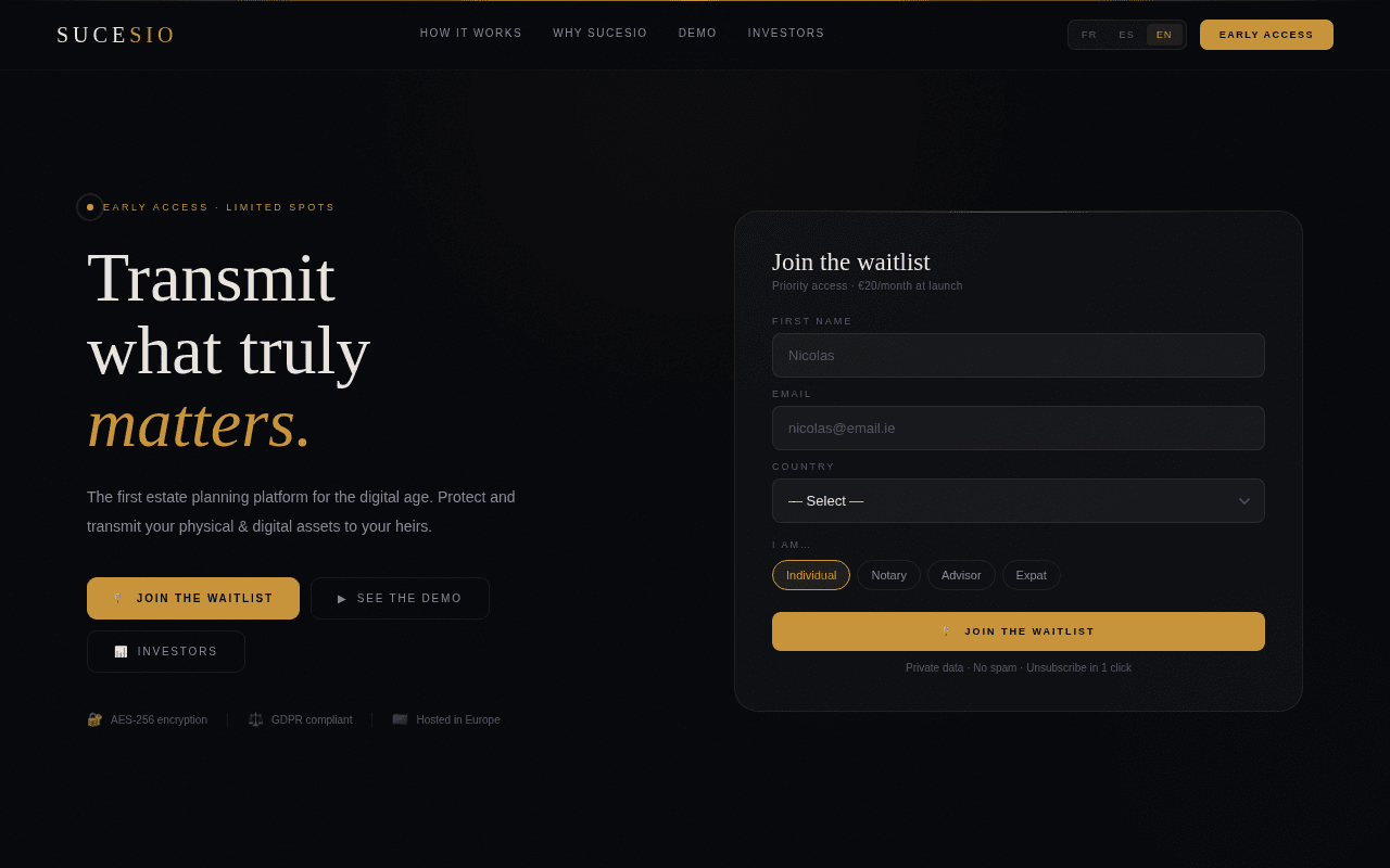 Digital Estate Planning Platform Sucesio Launches in Europe