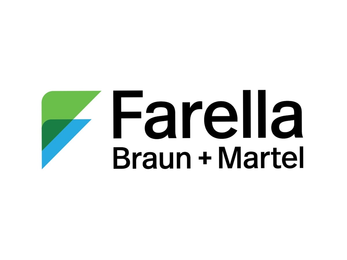 Farella Braun + Martel logo with green and blue geometric shapes and black text