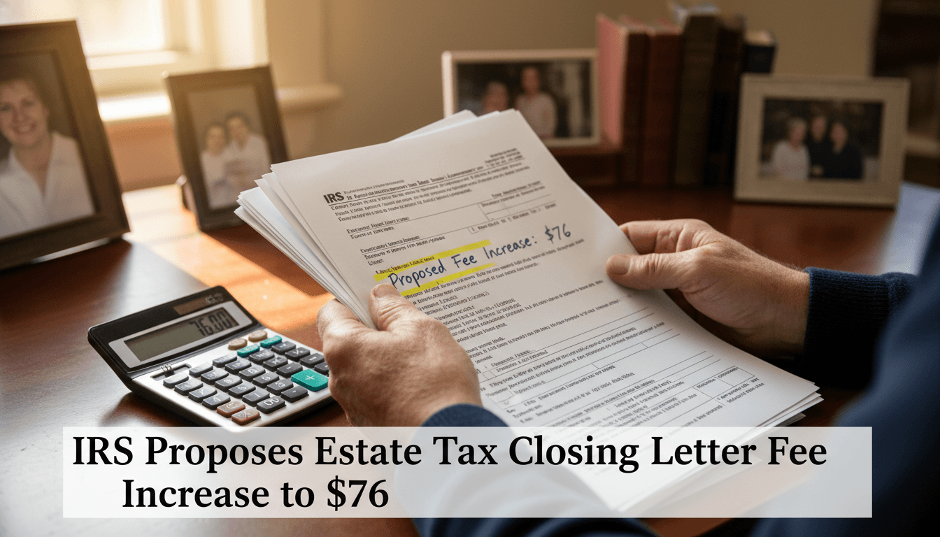 IRS Proposes Estate Tax Closing Letter Fee Increase to $76