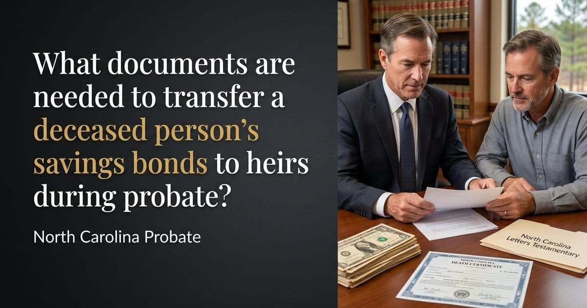 Transferring Savings Bonds in NC Probate: What Executors Need