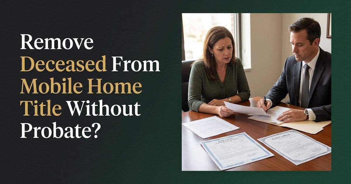 NC Mobile Home Title Transfer Without Probate